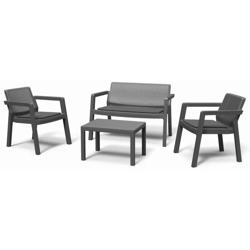 KETER EMILY PATIO Lounge-Set 7-teilig mit Sitzauflagen, graphit/grau 17209816 Billig