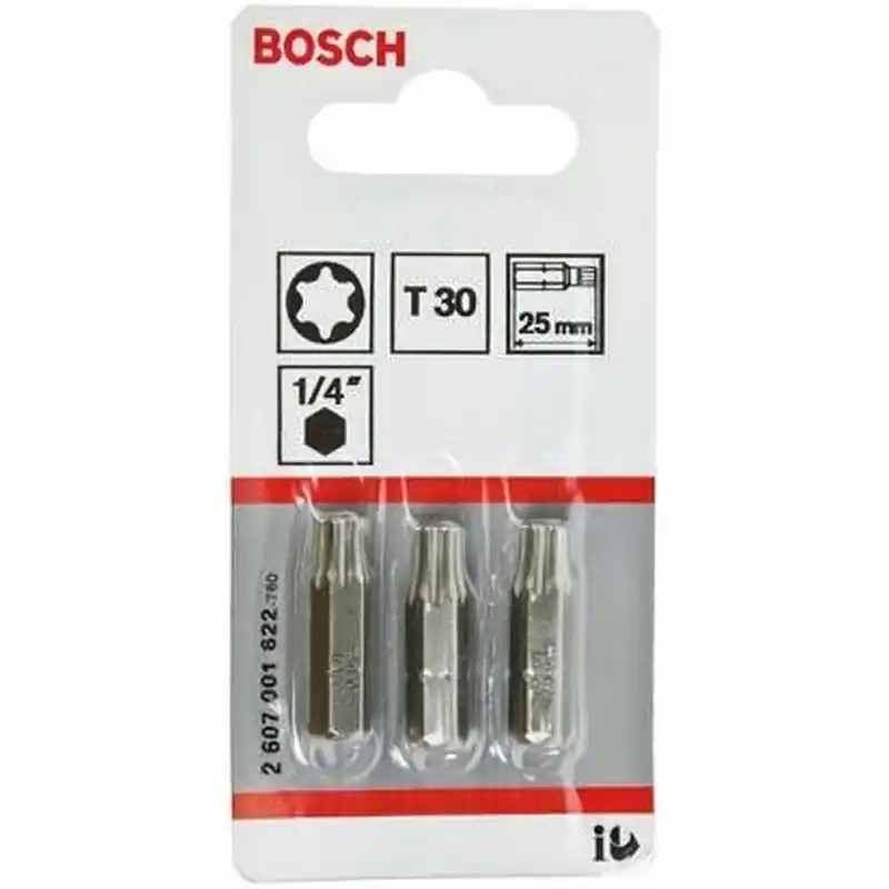 BOSCH Schrauberbit Extra-Hart, T30, 25 mm, 3er-Pack 2607001622 Saisonangebot