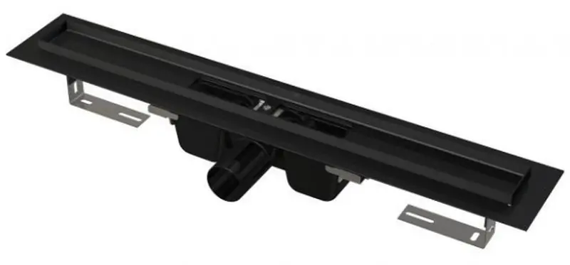 ALCAPLAST Duschrinne 300 mm mit Rand für perforierten Rost, Schwarz-Matt APZ1BLACK-300 Schneller Versand