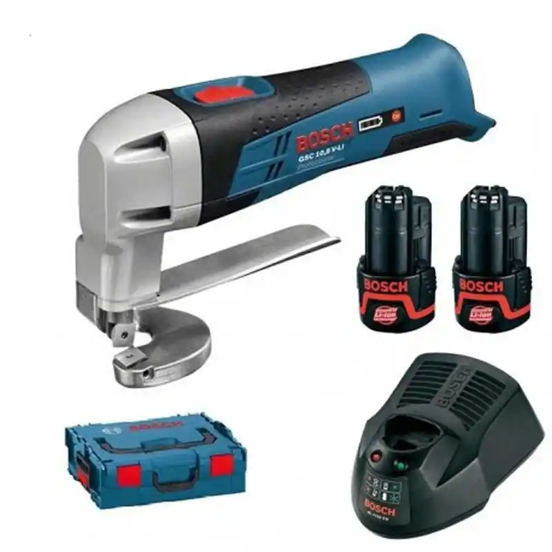 BOSCH GSC 12V-13 PROFESSIONAL Blechschere mit 2x2,0Ah Li-Ion Akku L-BOXX 0601926108 Neu