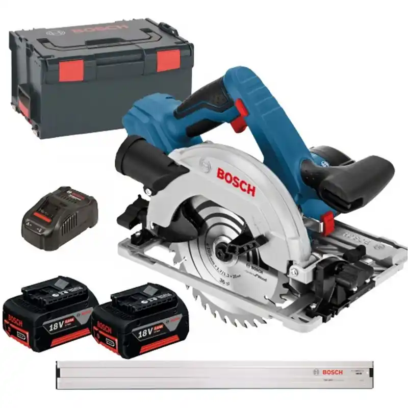 BOSCH GKS 18V-57 G Akku-Kreissäge, mit 2 x 5.0 Ah Li-Ion Akku, Führungsschiene, L-BOXX 060 Sofort Bestellen