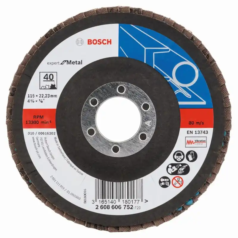 BOSCH Expert for Metal Fächerschleifscheibe X551, 115x22,23mm, 40, gewinkelt 2608606752 Angebot