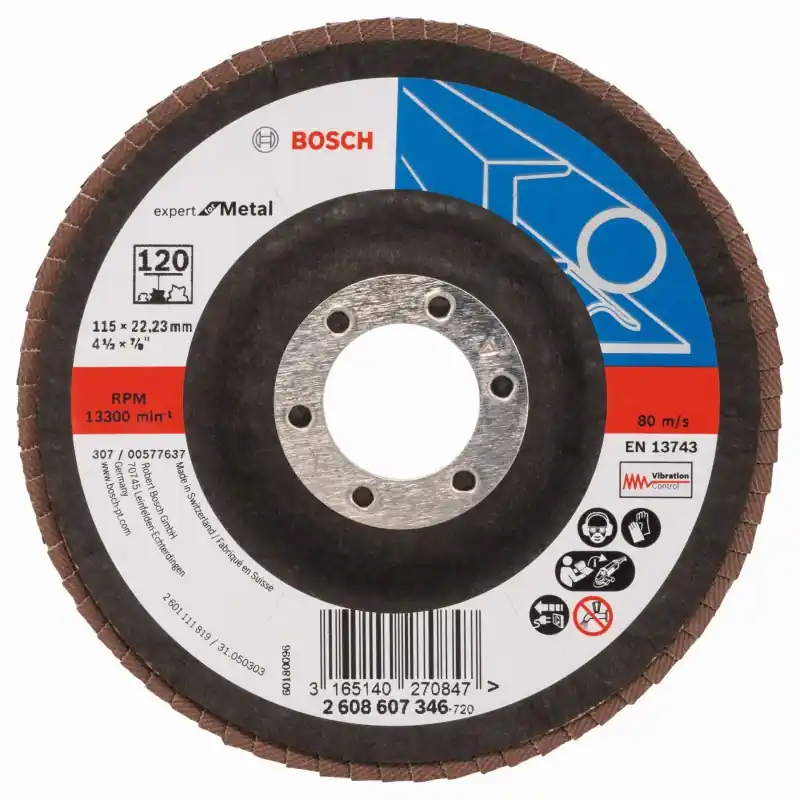 BOSCH Expert for Metal Fächerschleifscheibe X551, 115x22,23mm, 120, gewinkelt 2608607346 Sichere Zahlung