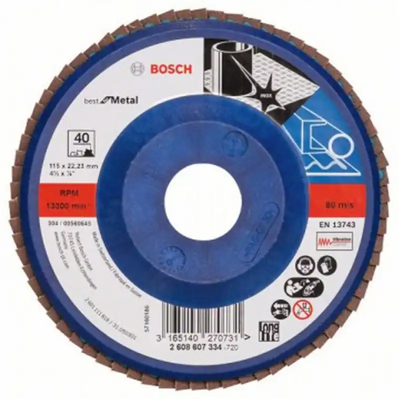 Sonderangebot BOSCH Best for Metal Fächerschleifscheibe X571, 115x22,23mm, 80, gerade 2608607336