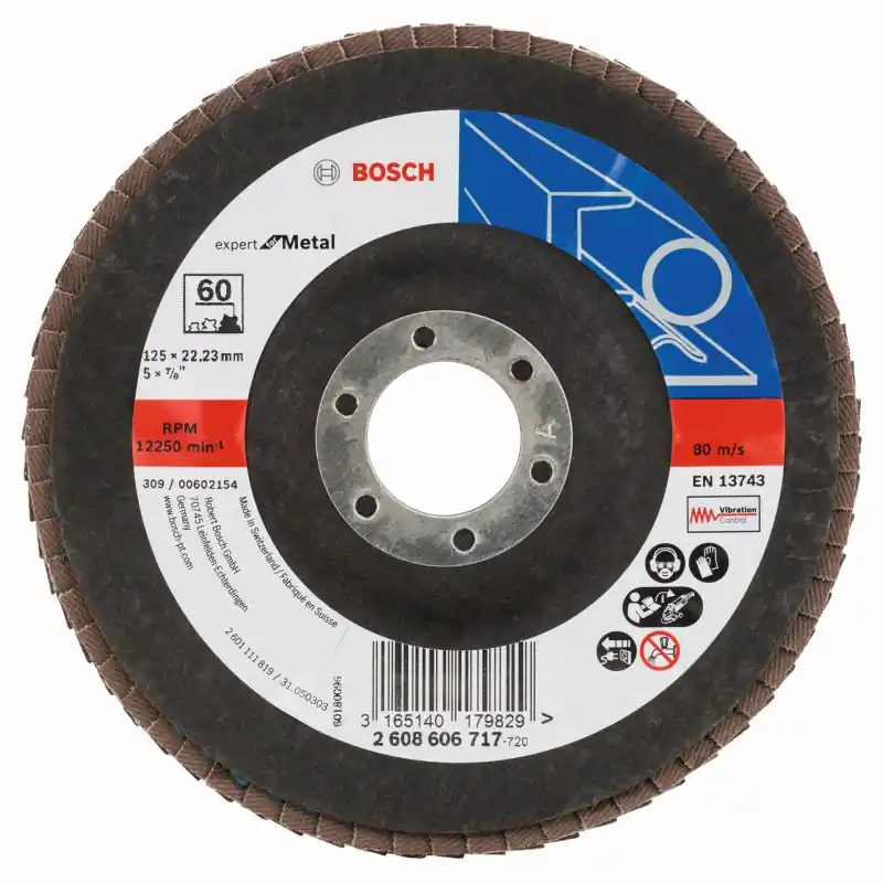 BOSCH Expert for Metal Fächerschleifscheibe X551, 125x22,23mm, 60, gewinkelt 2608606717 Direktkauf