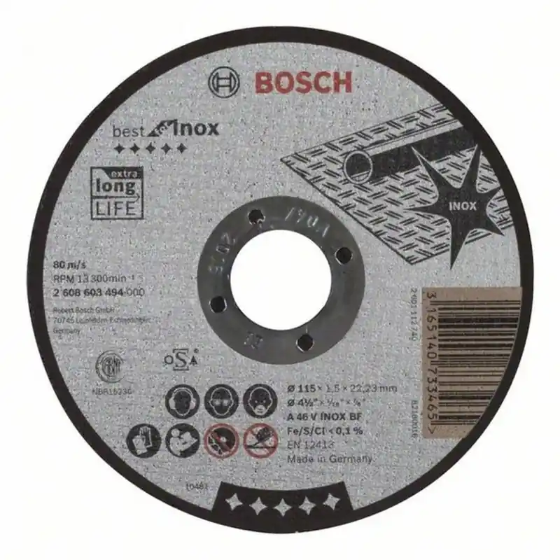 Top-Angebot BOSCH Best for Inox Trennscheibe gerade, 115 x 22,23 x 1,5 mm 2608603494
