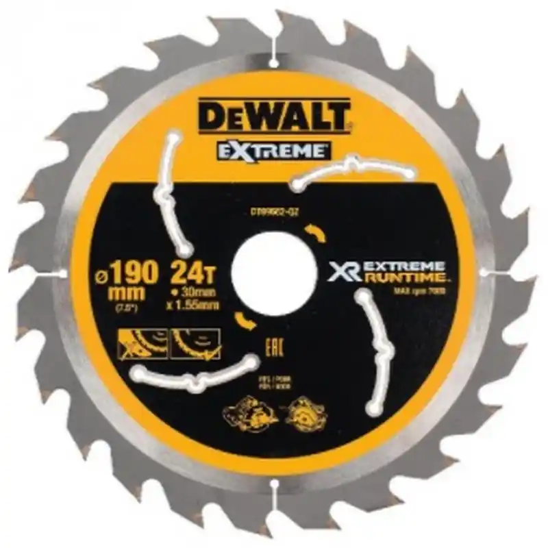 Neu DeWALT DT99562-QZ Kreissägeblatt Handkr. 190 x 30mm 24WZ/FZ