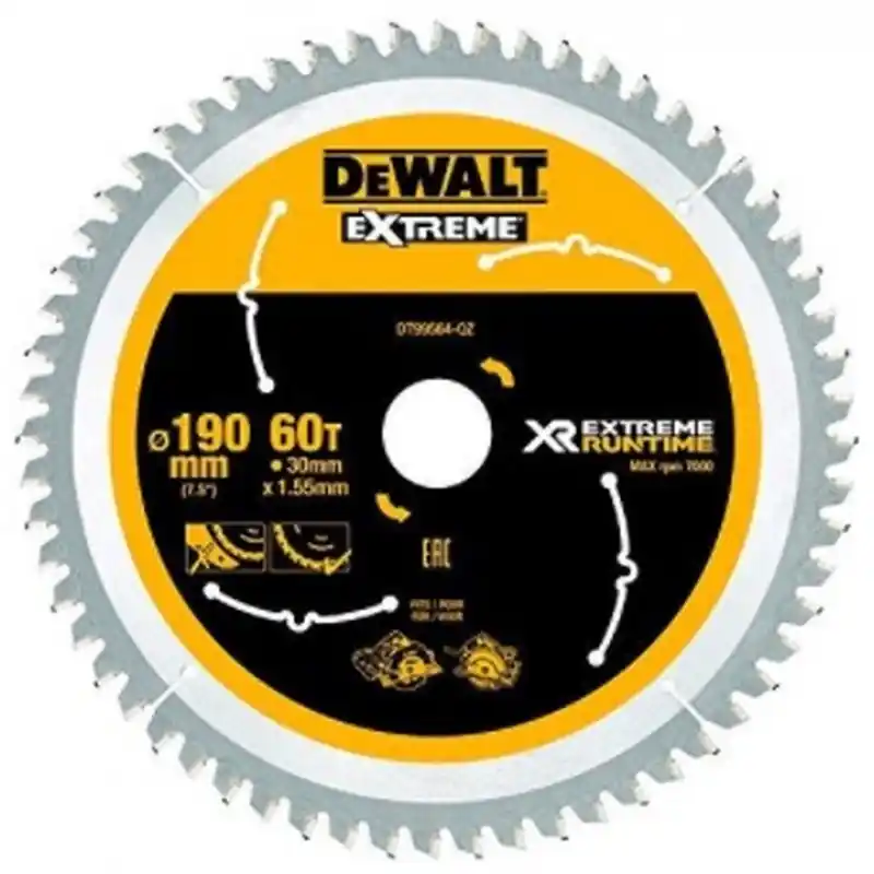 Preisreduziert DeWALT DT99564-QZ Kreissägeblatt Handkr. 190 x 30mm 60WZ/FZ