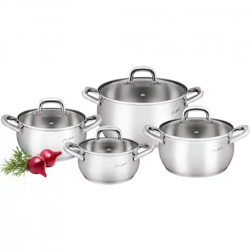 LAMART LT1111 Kochgeschirrset, 8-teilig, Edelstahl, Silber, 24 cm 42002265 Echt