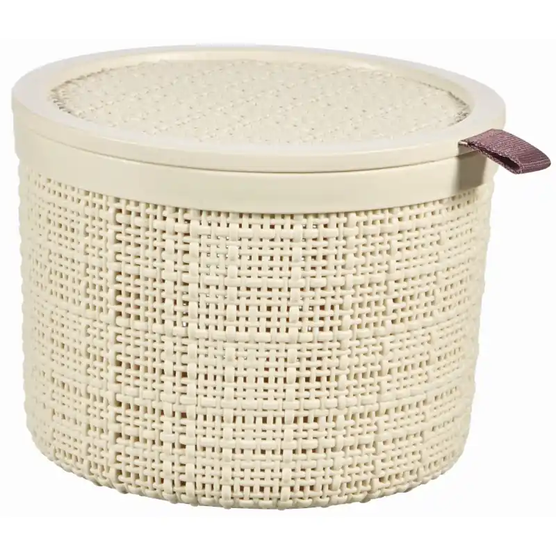 Echt CURVER JUTE 2L Box rund mit Deckel 17 x 17 x 13 cm, beige 01903-885
