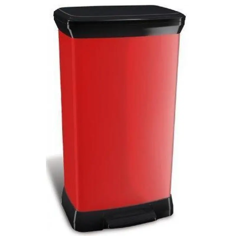 Begrenztes Angebot CURVER DECO BIN 50L Rechteckiger Treteimer 39 x 29 x 73 cm rot 02162-931