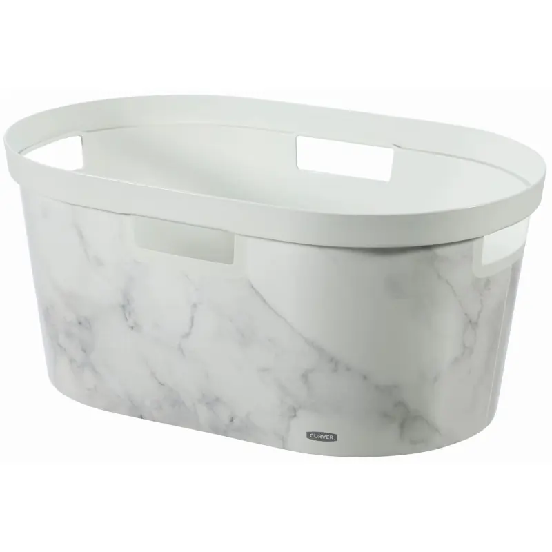 Saisonangebot CURVER INFINITY 39L Wäschekorb 58,5 x 38,5 x 26,5 cm Marmor 04762-M74