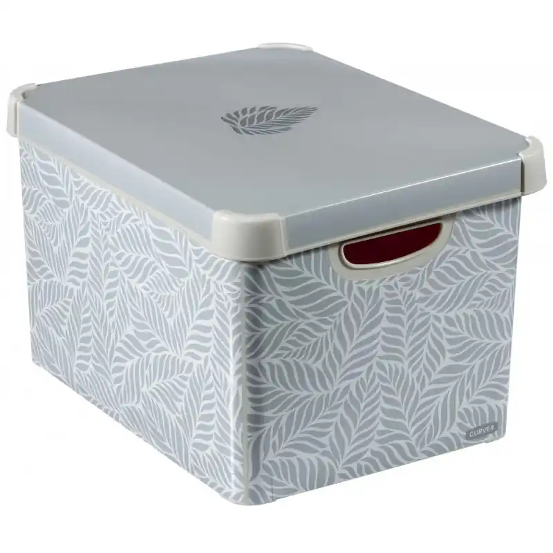Markenprodukt CURVER L Dekorative Aufbewahrungsbox 39,5 x 29,5 x 24 cm Blätter 04711-F57