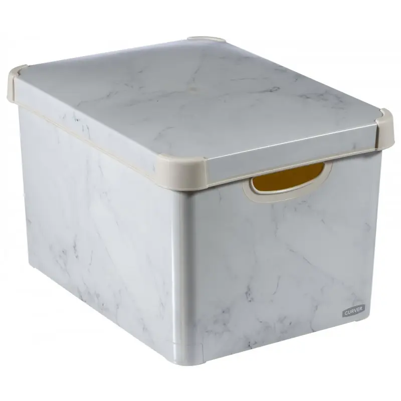 CURVER L Dekorative Aufbewahrungsbox 39,5 x 29,5 x 24 cm Marmor 04711-M80 Highlight