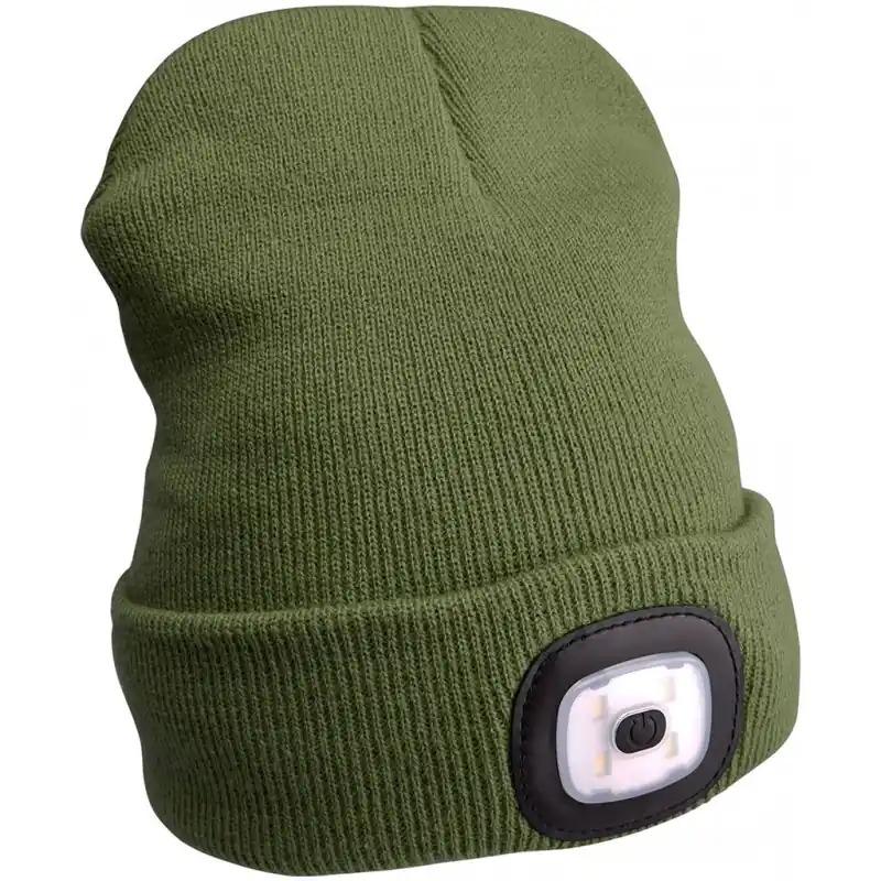 Wintermütze mit LED-Beleuchtung Grün USB aufladbar Sale