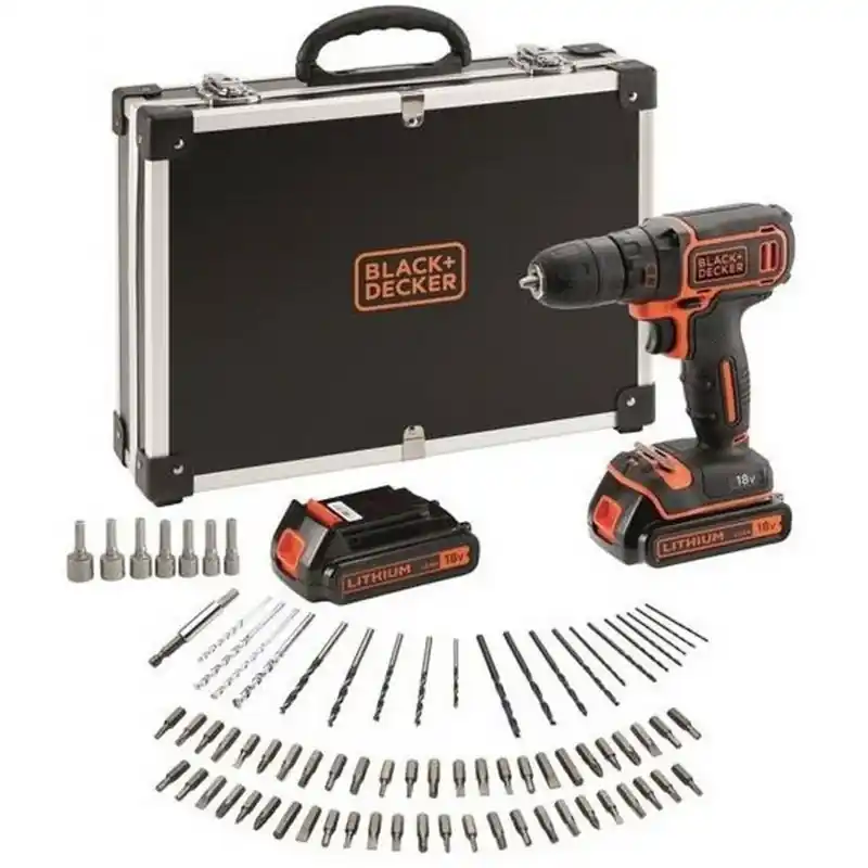 Black Decker BDCDC18BAFC-QW Akku-Bohrschrauber (30Nm/18V/2x1,5Ah) mit Zubehör Aktuell