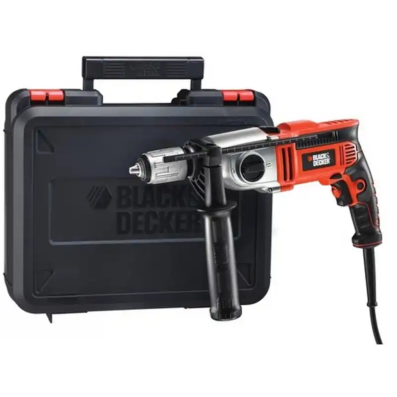Black and Decker KR8542K- 2-Gang Schlagbohrmaschine, Rechts-/Linkslauf Koffer (850W/62 Nm) Markenware