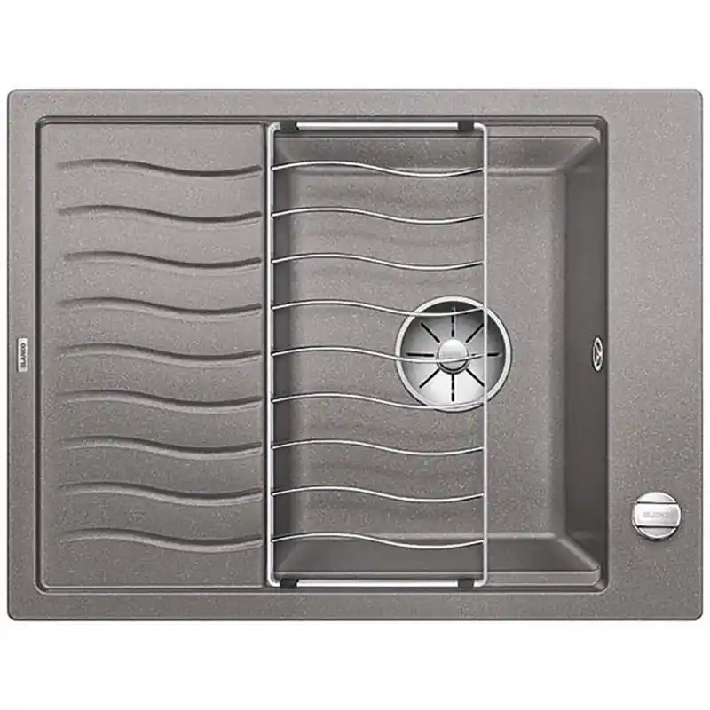 Bestseller BLANCO Elon 45 S Infino Granitspüle mit Ablauffernbedienung, alumetallic 524816