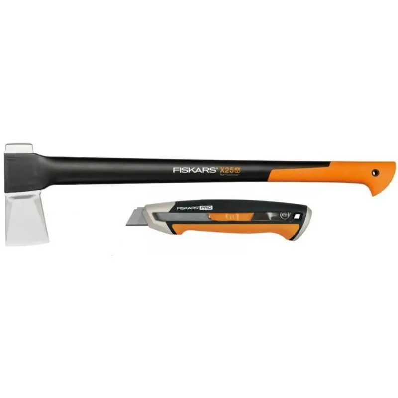 Billig Fiskars Set Spaltaxt X25 + Universalmesser CarbonMax 1057915