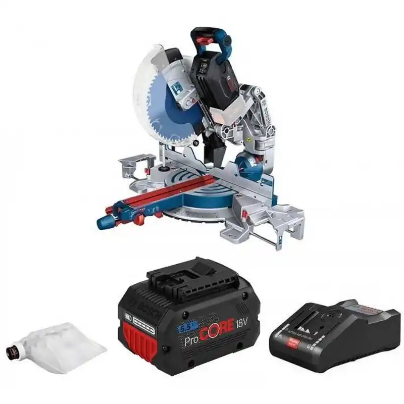 BOSCH GCM 18V-305 GDC Akku-Paneelsäge BITURBO, 2x5,50Ah 0601B43002 Zertifiziert