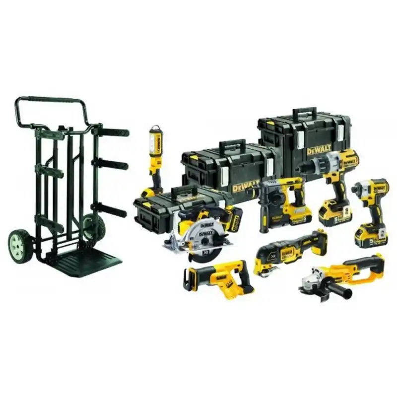 DeWALT Akku Combopack 18V 8-tlg. 4x 5,0 Ah Akkus + Doppel-Lader im Tough-System DCK897P4 Top-Seller