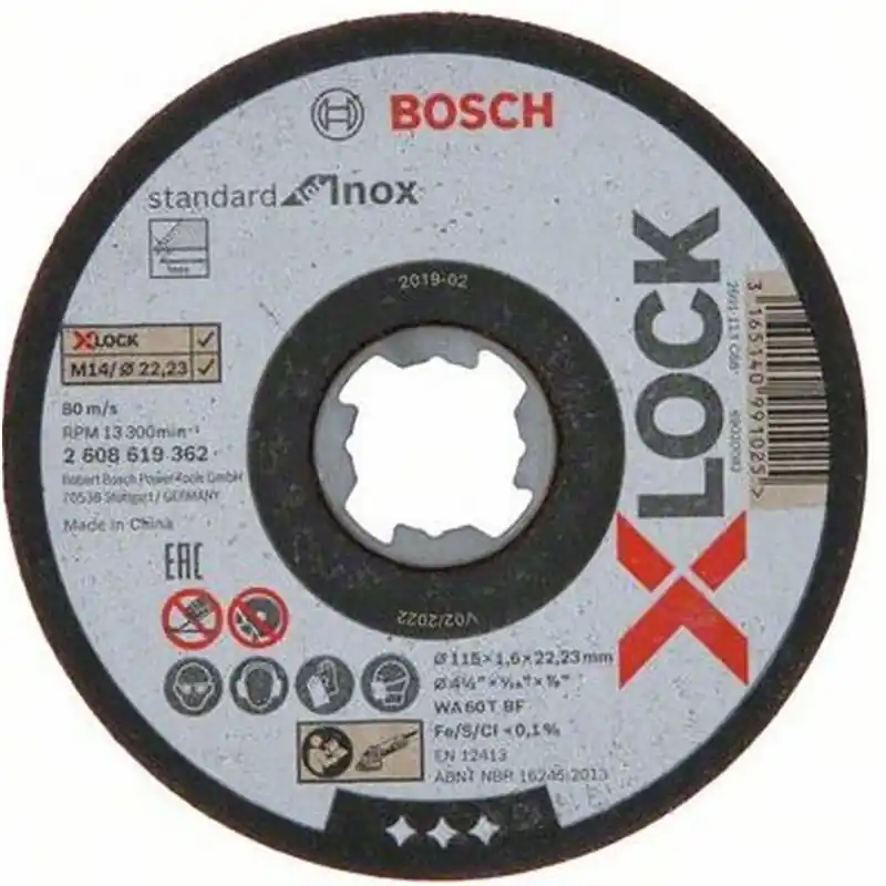 BOSCH X-LOCK Standard for Inox, T41, 115 x 1,6 x 22,23 mm 2608619362 Preis Gesenkt