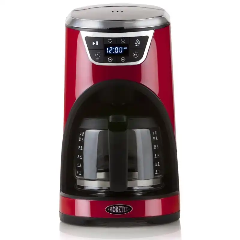 Boretti Eleganter Kaffeeautomat mit Aromakontrolle 1000 W, rot B411 Nur Heute