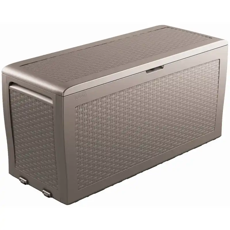 Saisonangebot KETER SAMOA RATTAN 270L Garten-Aufbewahrungsbox 117 x 45 x 57 cm, cappuccino 17209570