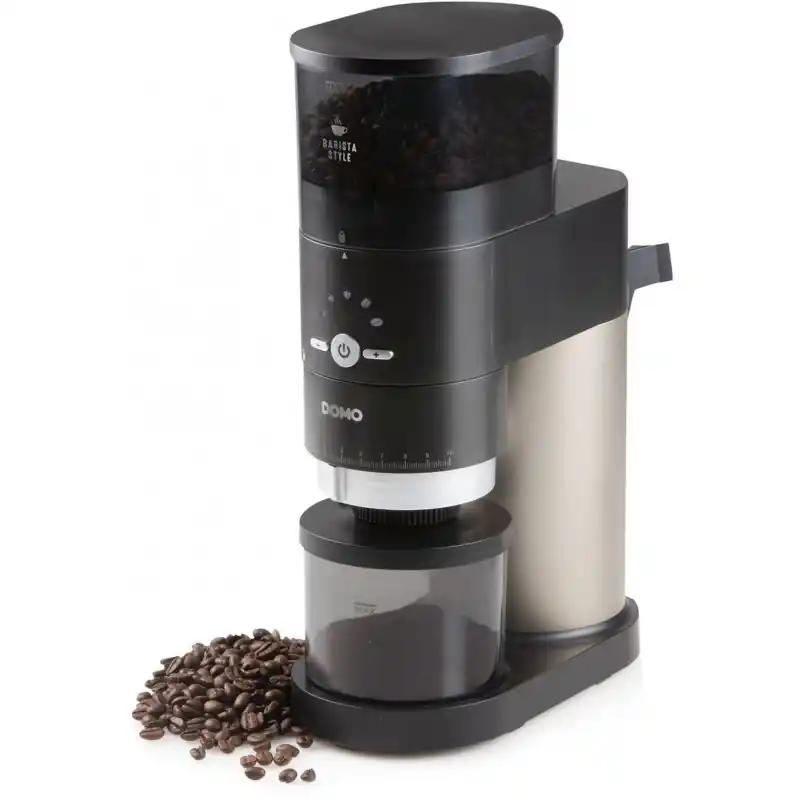 DOMO Kaffeemühle Schwarz, Silber Stahl-Kegelmahlwerk, 150W DO715K Bestpreis