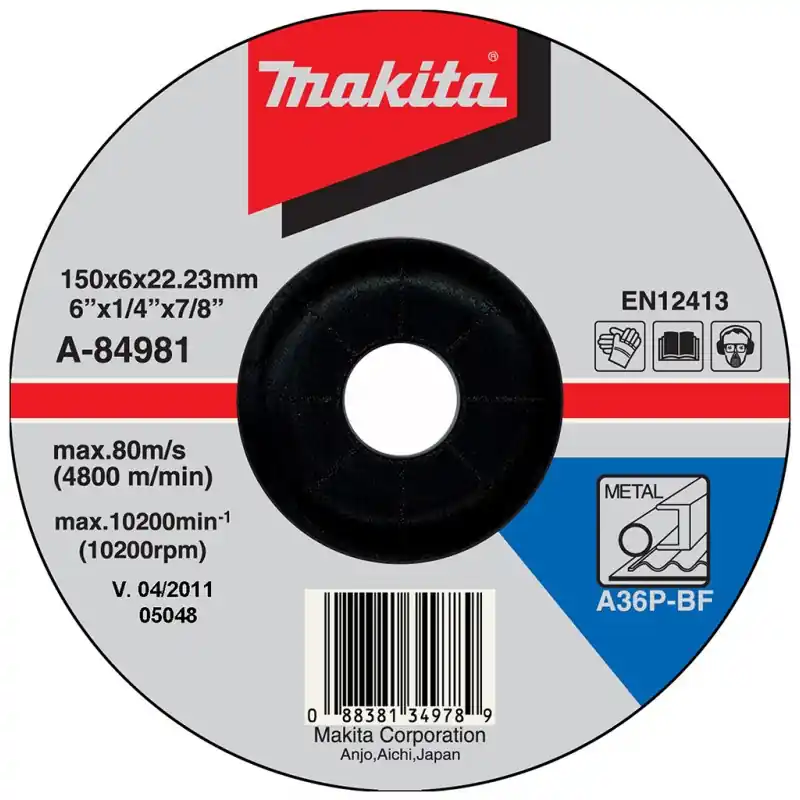 Jetzt Kaufen Makita A-84981 Schruppscheibe 150x6x22mm Metall (1 Stück)