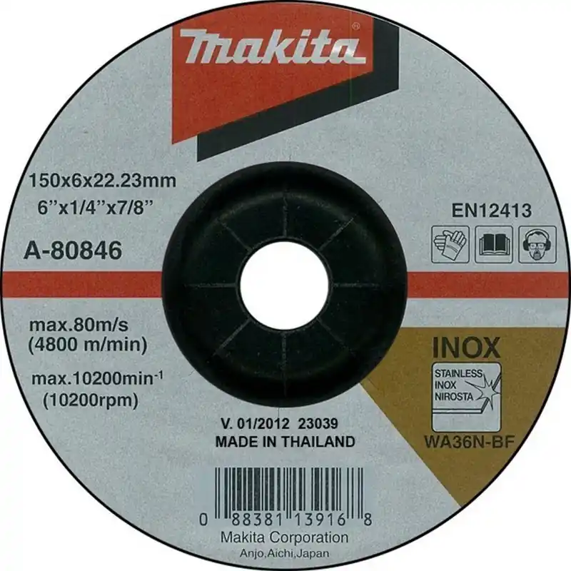 Makita A-80846 Schruppscheibe 150x6x22mm Inox (1 Stück) Garantierte Lieferung