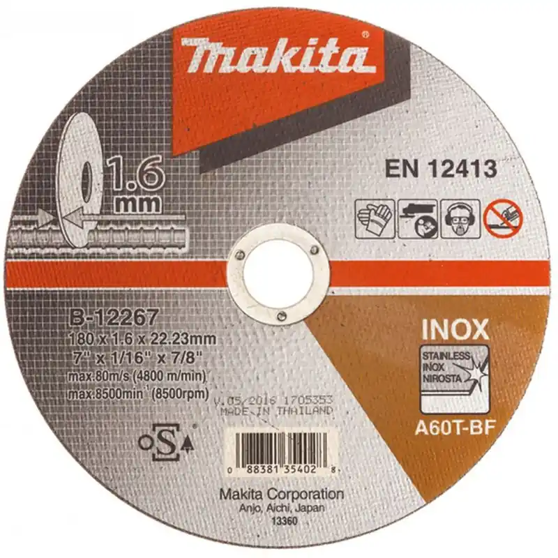 Schnäppchen Makita B-12267 Trennscheibe 180x1,6x22mm Inox (1 Stück)