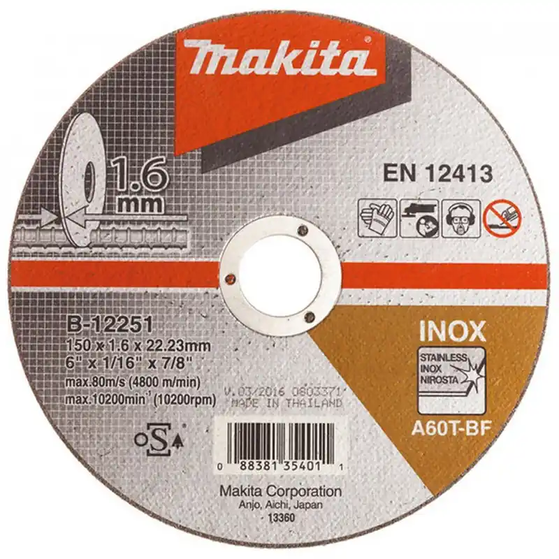 Makita B-12251 Trennscheibe 150x1,6x22mm Inox (1 Stück) Preis Gesenkt