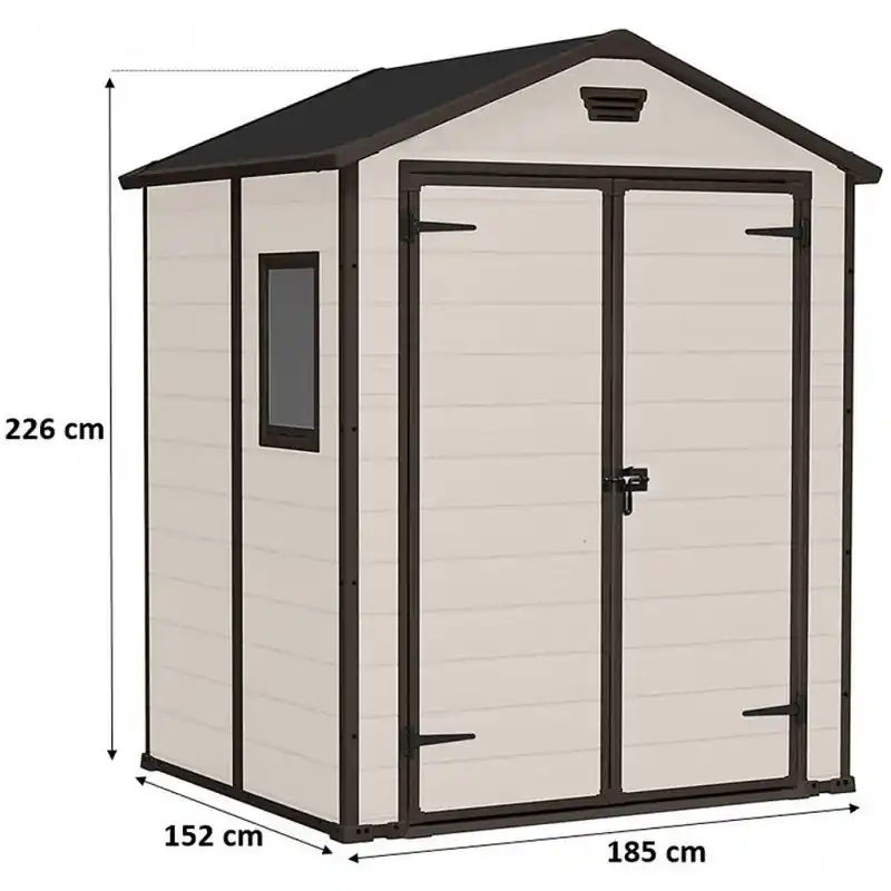Wochenendangebot KETER MANOR 6 x 5 DD Kunststoffgerätehaus, 185 x 152 x 226 cm, beige 17197128