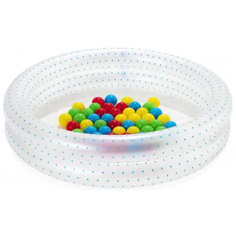 Schneller Versand BESTWAY Aufblasbarer Pool mit Bällen, blaue Punkte, 91 x 20 cm 51141
