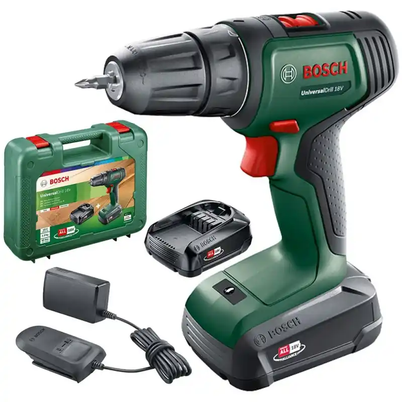 Finale Aktion BOSCH UniversalDrill 18V, 2x1,5 Ah Bohrschraube 06039D4002