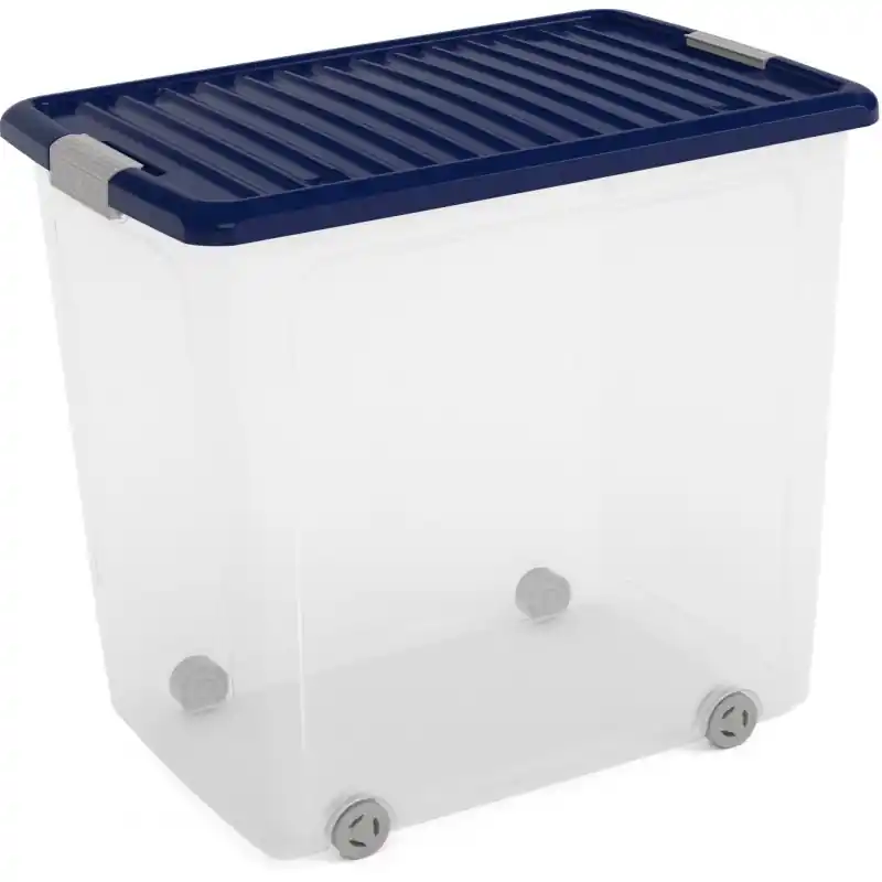 KIS W BOX XL 78L 57x39x52cm Transparent/Indigo blau Zertifiziert