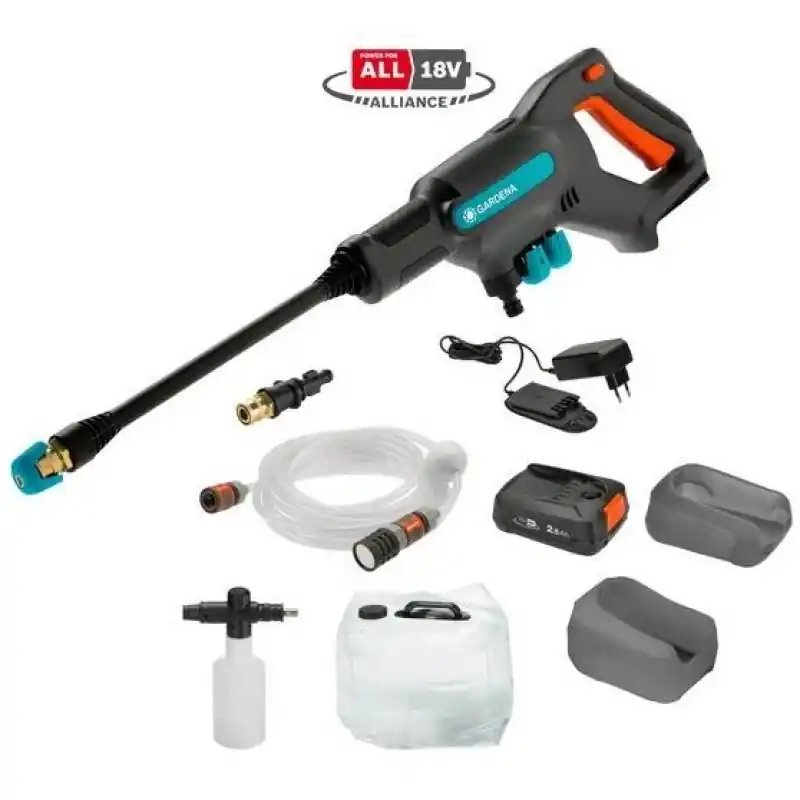 Gardena AquaClean 24/18V P4A Akku-Mitteldruckreiniger, Premium (1x2,5Ah/18V) 14800-31 Knallerangebot