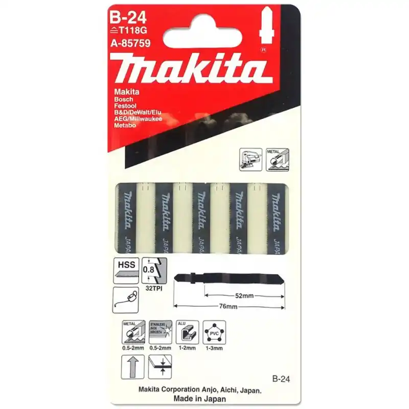 Letzte Chance Makita A-85759 Stichsägeblatt 52mm, B-24 5St.