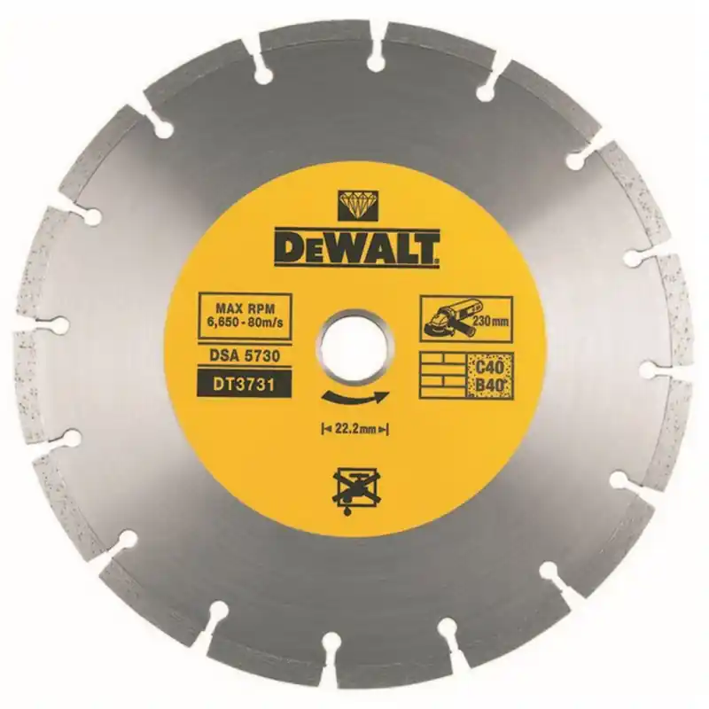 DeWALT DT3731-QZ Diamantscheibe 230 x 22,2 mm zum Schneiden von Beton und Ziegeln Aktuell