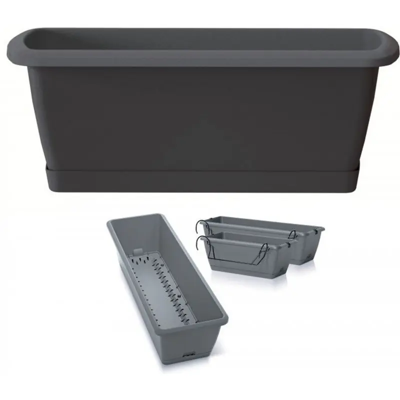 Prosperplast RESPANA EASYCARE W Balkonkasten 59,3x19x14cm, Anthrazit ISE600SW-405U Versand Am Gleichen Tag
