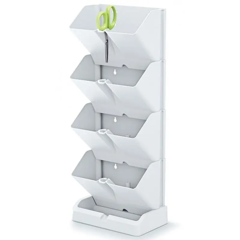 Prosperplast MINI CASCADE Blumentopf mit Gartenschere 19,5x11,4x47,5cm, weiß IO1W200 Sonderangebot