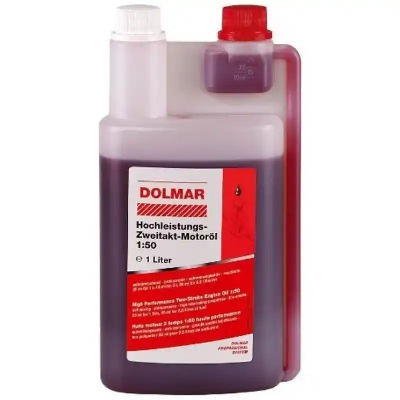 Dolmar 980008112 Hochleistungs-Zweitaktöl 1 Liter Dosierflasche 2-Takt-Öl Geprüft