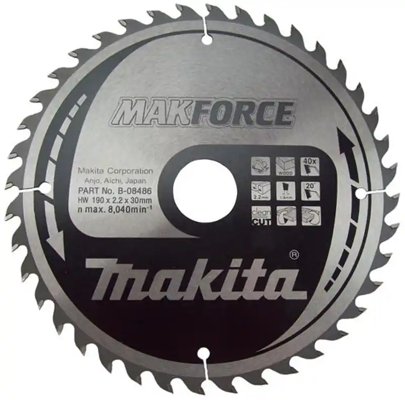 Neue Ware Makita B-08486 Makforce Kreissägeblatt 190x30 mm, 40 Zähne