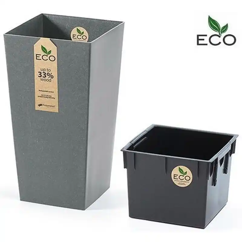 Prosperplast URBI SQUARE ECO Blumentopf 19,5cm, steingrau DURS200W-405U Sonderangebot