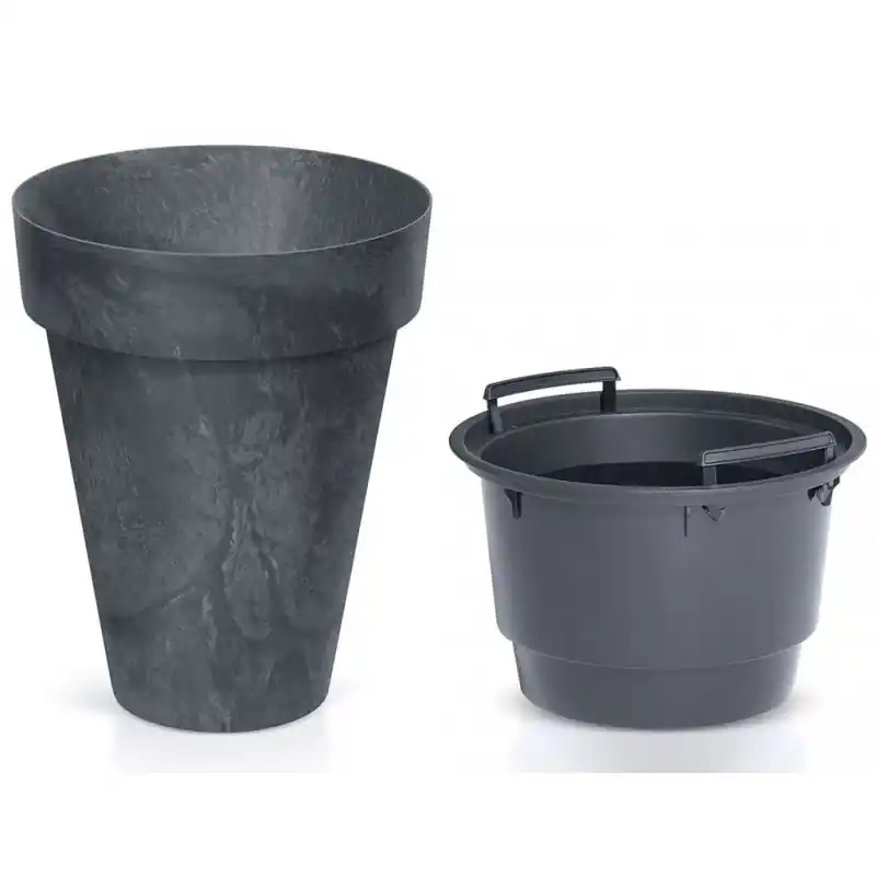 Echt Prosperplast CUBE SLIM BETON Effect Blumentopf 27,6cm, 12l, anthrazit DCUS280E-S433