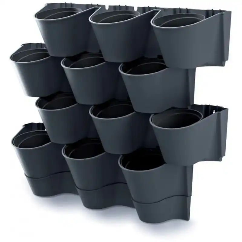 Expressversand Prosperplast CASCADE WALL Vertikaler Garten 67x17,7x57cm, anthrazit IO2W600W
