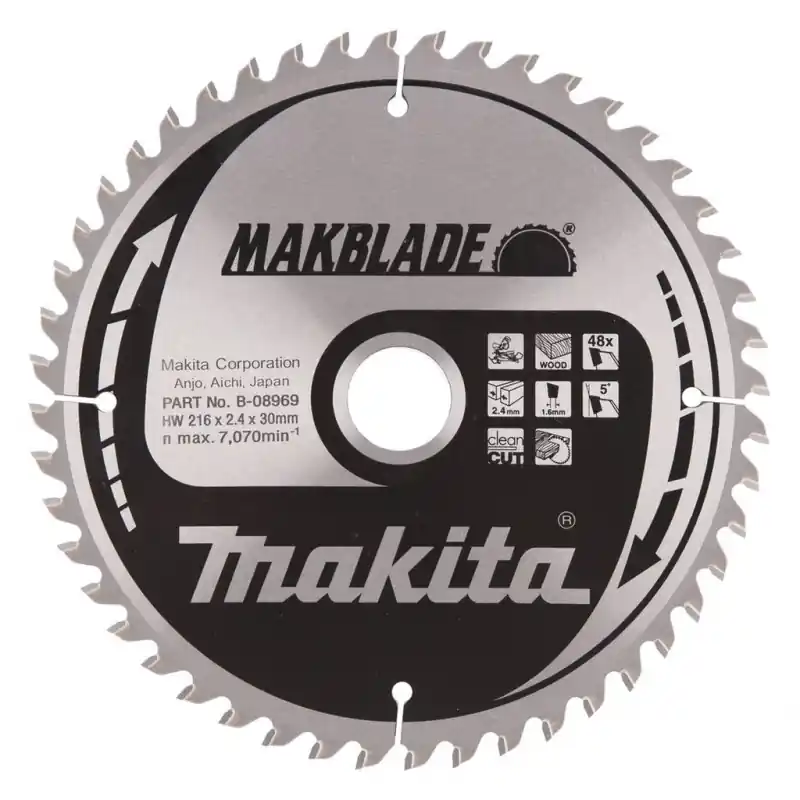 Neu Makita B-08969 Kreissägeblatt, 216 x 30 mm, 48 Zähne