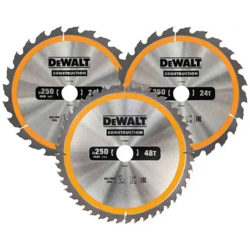 Versand Am Gleichen Tag DeWALT DT1963-QZ Kreissaegeblatt-Set für Stationärsägen, 3-tlg