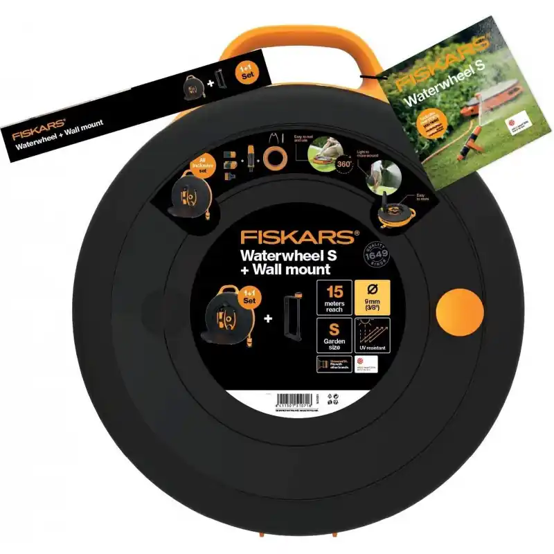 Billig FISKARS Schlauchwagen S + Wandhalterung 1026376